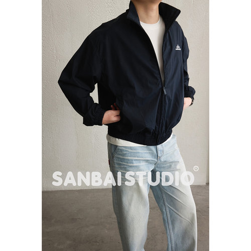 SANBAI油蜡秋季立领夹克