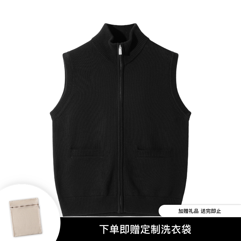 SANBAI叁佰长绒棉高领马甲