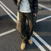 男直筒微弯刀百搭长裤 SANBAI 26S美式 复古迷彩裤 叁佰 转折迷彩