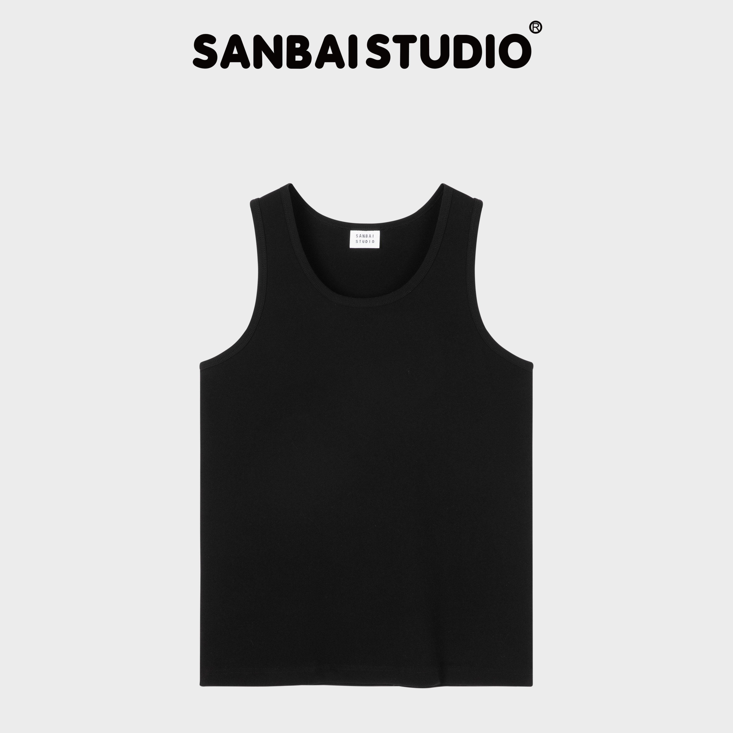 SANBAI叁佰纯色高棉运动背心