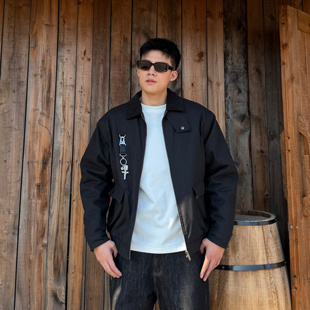 SANBAI 叁佰【重磅珠帆猎装棉服】美式休闲夹克男款复古拼接外套