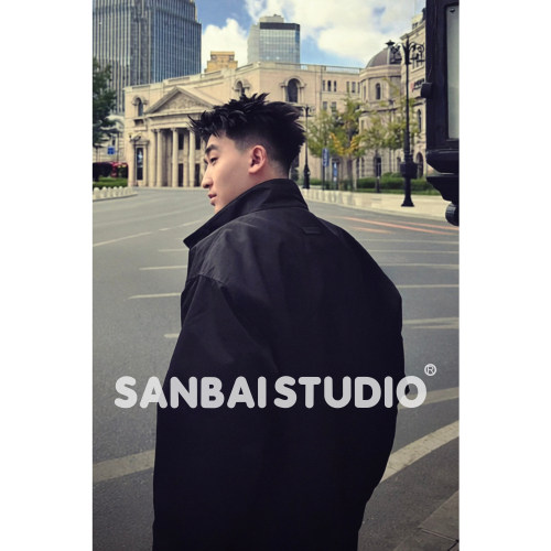 SANBAI黑武士哈灵顿薄棉夹克