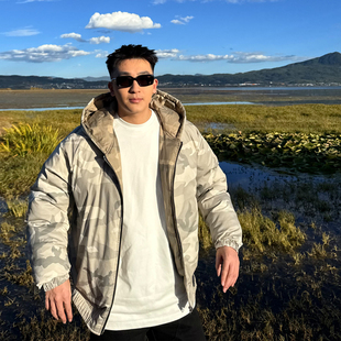 迷彩双面棉服男2025冬新款 SANBAI 叁佰 暴雪 外套 加厚保暖短款