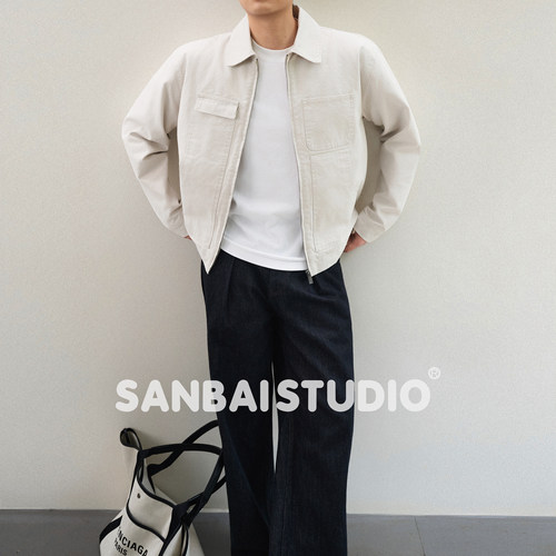 SANBAI工装帆布翻领夹克