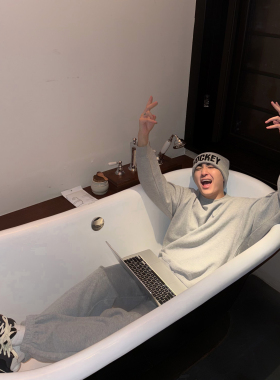 SANBAI 叁佰【束脚卫裤】灰色针织运动裤男春季休闲百搭宽松美式