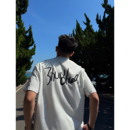 白色手绘纯棉短袖 SANBAI 叁佰 随性 圆领宽松休闲潮流T恤 男夏季