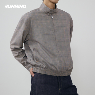 哈灵顿夹克复古立领短款 外套 磁吸千鸟格 3UNBIND