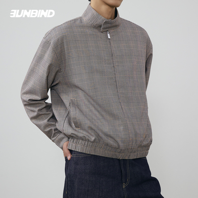 3UNBIND千鸟格哈灵顿夹克