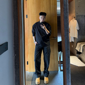 叁佰 军鸟 黑色拉链冲锋休闲裤 SANBAI 男秋户外战术腰带直筒裤