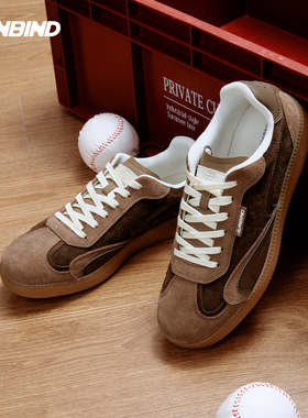 3unbind·3B德训鞋棕色男女夏季新款低帮软底休闲复古百搭运动鞋