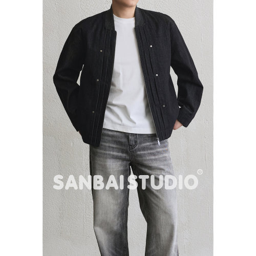 SANBAI叁佰棒球领原牛夹克