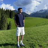 百搭抽绳休闲运动宽松五分裤 SANBAI 男夏季 纯棉短裤 叁佰 白塔