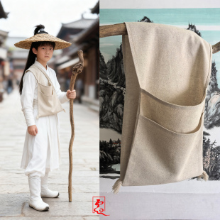 云亦云原创棉麻搭裢古装cosplay道具汉服文艺古旧包袱配饰素色