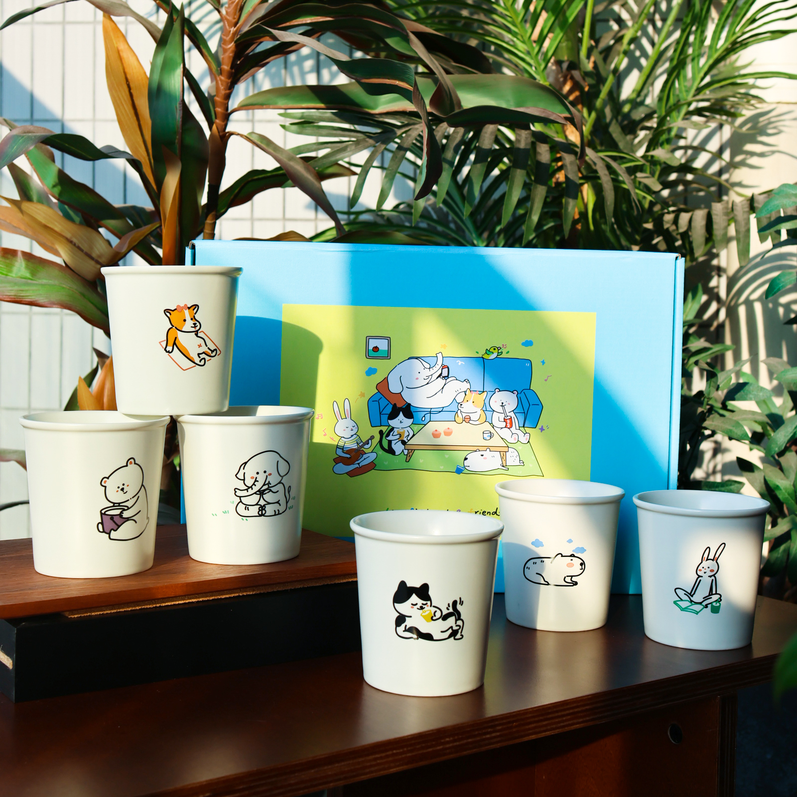 蓬莱岛躺平猫Friends马克杯陶瓷烤瓷朋友聚会送朋友生日礼毕业礼