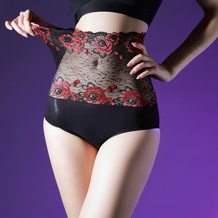 超宽蕾丝腰拼结油光丝袜内裤女高腰透明三角裤带JJ套男款短裤衩子