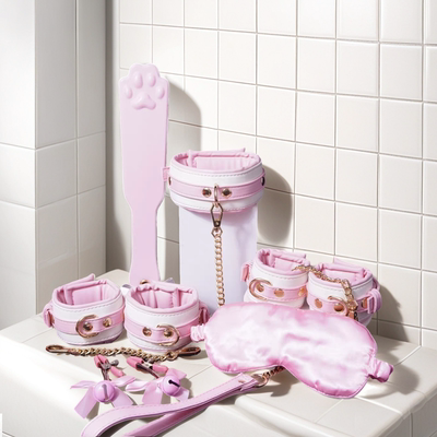 puppy黑红粉白海绵套装cosplay项圈眼罩手环脚环六件套