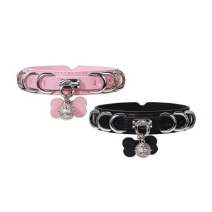 真皮项圈男女m骨头牌铃铛牵引颈带定制刻字K9禁欲小众仪式感脖圈