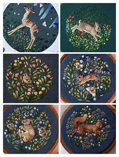 服装手工刺绣定做绣花图案图稿水溶无纺布免画图绣花不是材料包