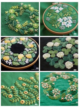 服装手工刺绣定做绣花图案图稿水溶无纺布免画图绣花不是材料包