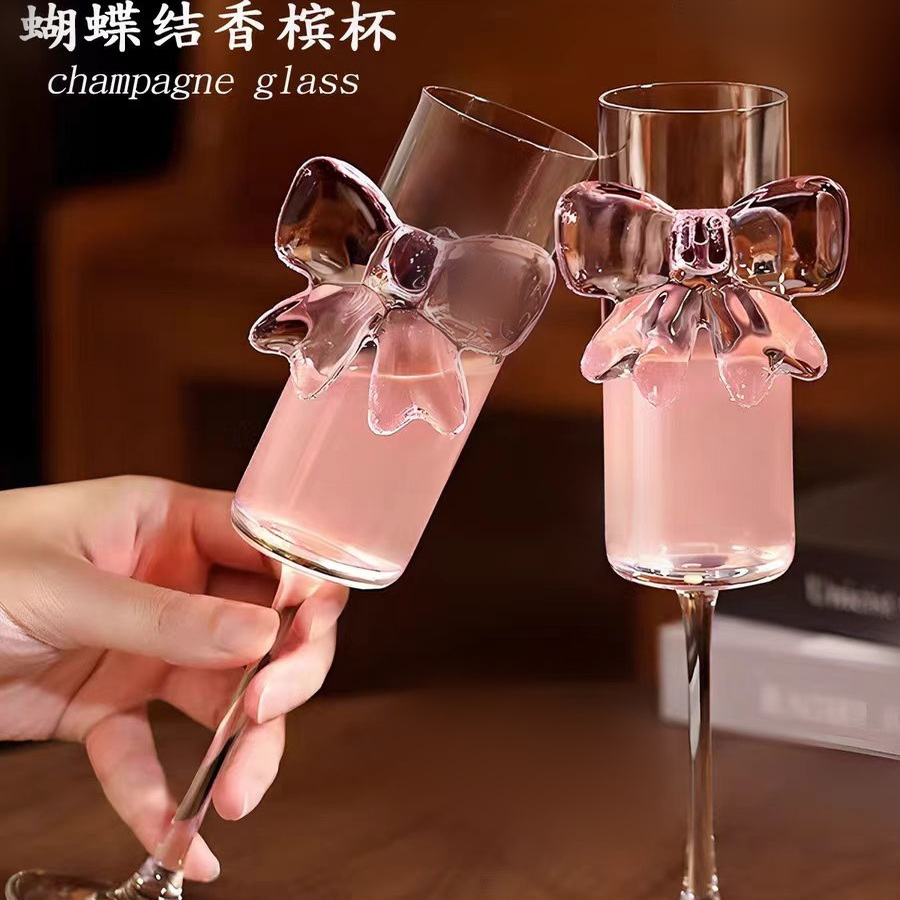 小众可爱蝴蝶结高脚杯