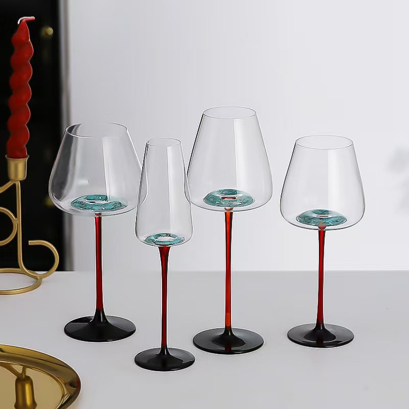 欧式红庭黑底创意红酒杯