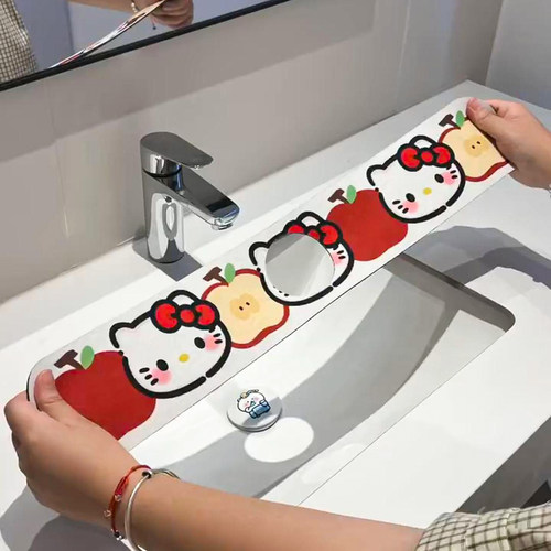可爱猫咪水龙头沥水垫洗手台吸水垫洗碗槽洗脸池台面速干卫生间