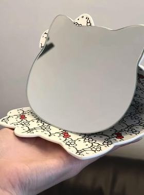 hellokitty小镜子随身携带化妆镜折叠桌面学生宿舍哈喽kitty可立