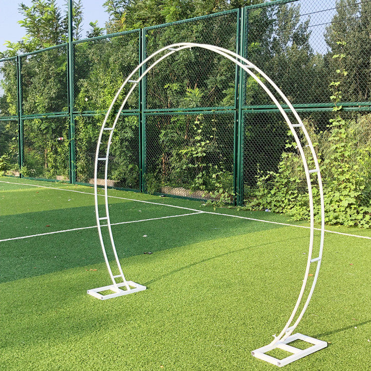 婚庆道具大型铁艺圆环拱门背景双杆拱门花门户外草坪婚礼花门摆件