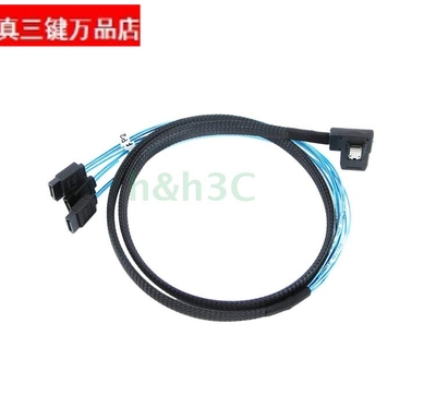 侧弯头8087-4SATA一分四服务器阵列卡接硬盘1转4MINI SAS数据线