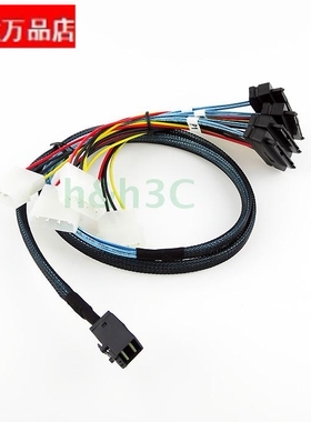 精品Mini SAS SFF8643转4SAS SFF8482服务器12G主板阵列1分4SAS线