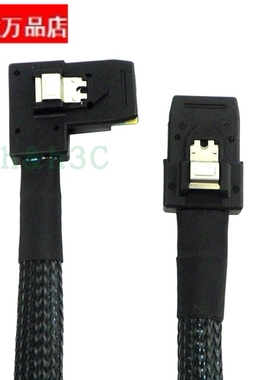 80CM精品SFF8087-8087侧弯直角L型36P弯头Mini SAS线阵列卡背板线