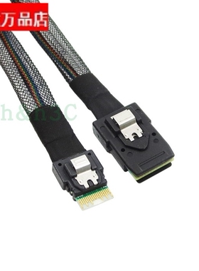Slim SAS4.0 SFF8654转SFF8087磁盘阵列38P转36P MINI SAS线50CM