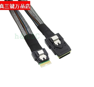 Slim SAS4.0 SFF8654转SFF8087磁盘阵列38P转36P MINI SAS线50CM