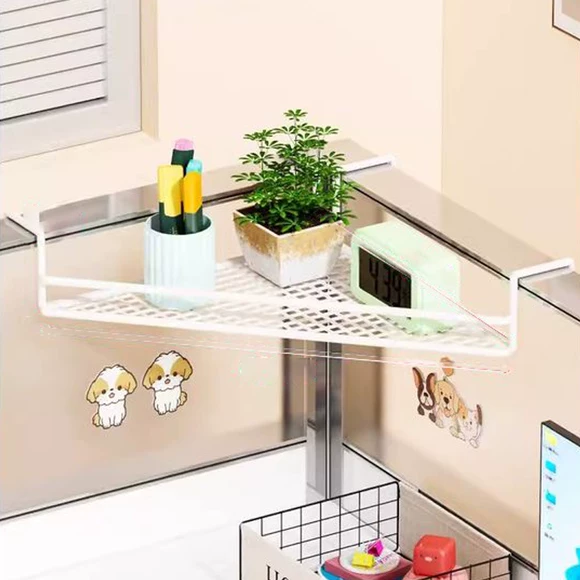 办公室桌上隔板悬挂式置物架挂篮工位上屏风拐角置物架多层收纳筐