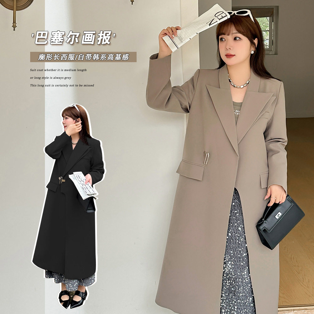 韩版通勤OL气质阔版西服大衣外套