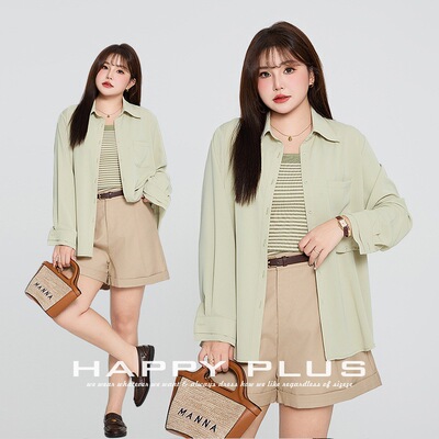 薄荷曼波防晒不易皱衬衫三件套潮