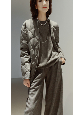 显瘦/巴恩【*禾同款Hug系_精纺羊毛含弹/白鹅绒/色织棉里】羽绒服