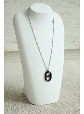 铜镀PT檀木猪鼻扣吊坠可调节项链