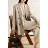 110支羊毛 手工双面呢 羊绒手感 一手长双排扣西装 外套