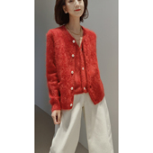 外套 26新年系列 马夹 夹花拉绒 合股高克 禾同款 100山羊绒