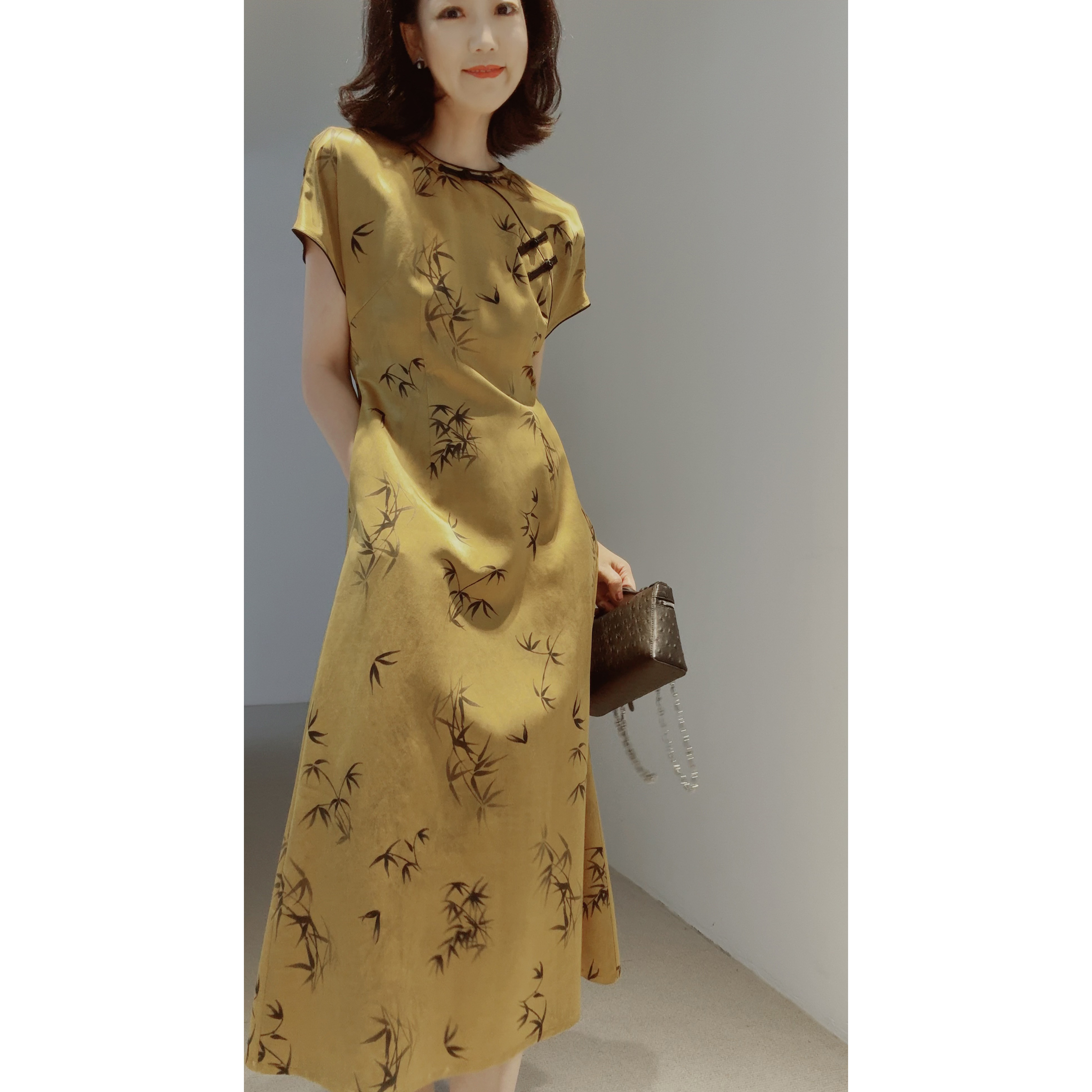 香云重緞100桑蠶絲連衣裙上衣褲