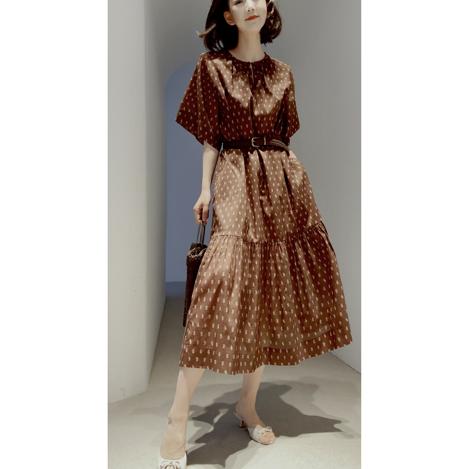 【禾柜同源/全棉细布/薄而不稀/佩斯利印花】异域花式连衣裙