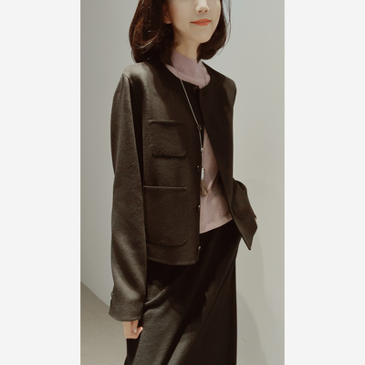 静奢可露丽高支数羊毛双面呢大衣