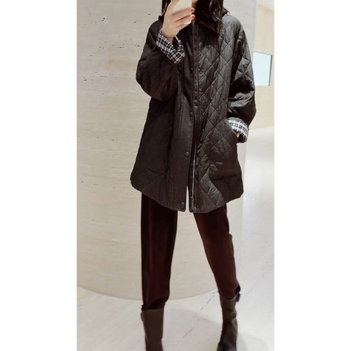 巴恩风进口棉弹料/菱绗棉服外套