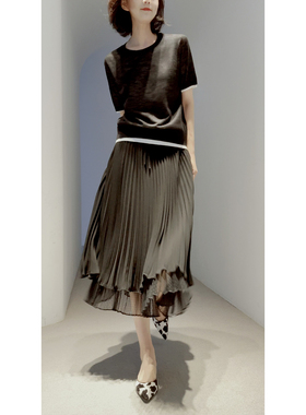 26新~时髦精B入【天然亚麻/肌理感/黑白撞色/层次边缘】万搭/小衫