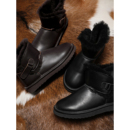 温暖不失腔调【质感牛皮+羊皮毛一体/易打理】一脚蹬短筒雪地靴