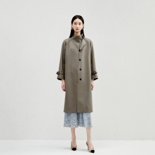 黑标珍藏_拼绵羊皮H大衣精纺羊毛中长风衣 FY1001035