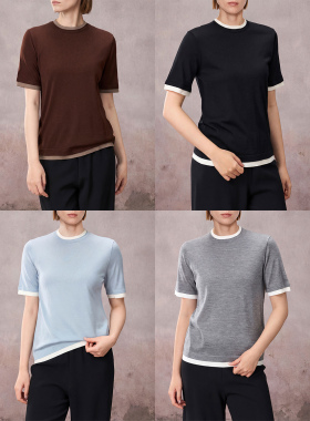 M1U风~刚需B入【可水洗/真丝羊毛/OTW技术】撞色/短袖T