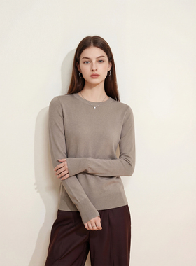 【ZZ1028348】特细13.5μm/拍卖及/皇后羊毛 一体成型经典针织衫