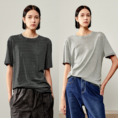 -强推B入【品质进口料/星光银葱/清凉/弹力/亲肤】宽松时髦短袖T